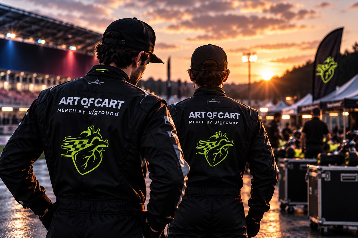 Eure Crew an der Strecke – individuelle Teamjacken im Abendlicht